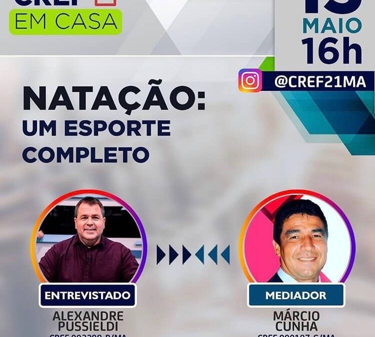 Live sobre Natação no Instagram do CREF21