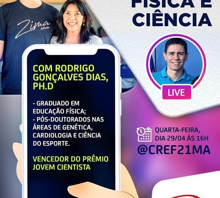 Live com professor Rodrigo Dias no Instagram do CREF21