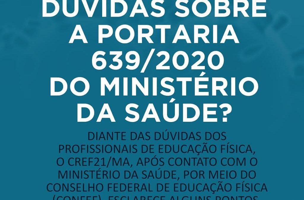 Portaria nº 639/2020 trata de capacitação e cadastramento de profissionais da área da saúde